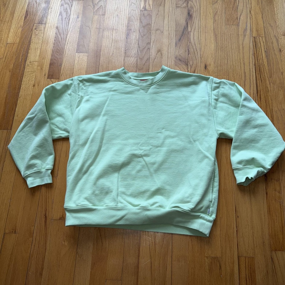 Aritzia Tna Sweatshirt 2 Mint Green Extra Fleece Crewneck Pullover Cozy Oversize